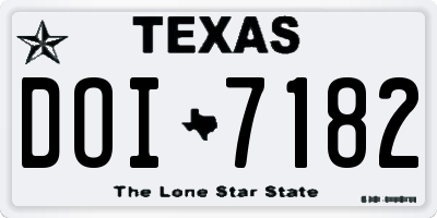 TX license plate DOI7182