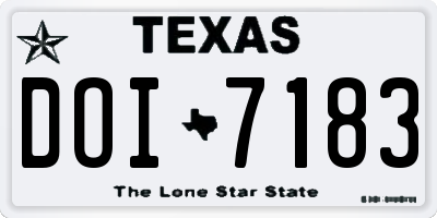 TX license plate DOI7183