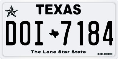 TX license plate DOI7184