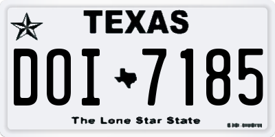 TX license plate DOI7185