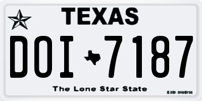 TX license plate DOI7187