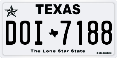 TX license plate DOI7188