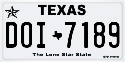 TX license plate DOI7189