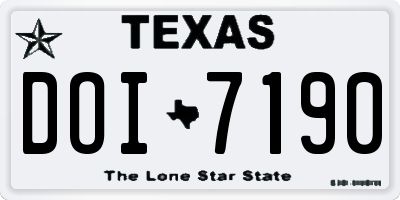 TX license plate DOI7190