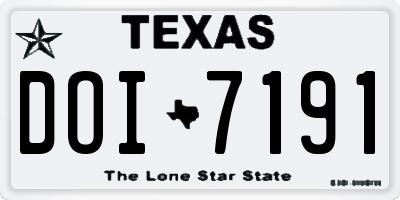 TX license plate DOI7191