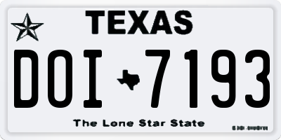 TX license plate DOI7193