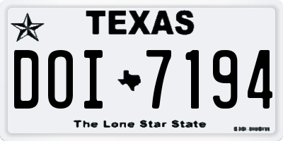 TX license plate DOI7194