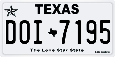 TX license plate DOI7195