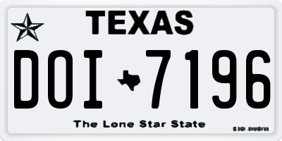 TX license plate DOI7196