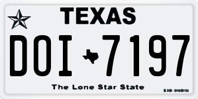 TX license plate DOI7197