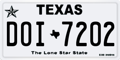 TX license plate DOI7202