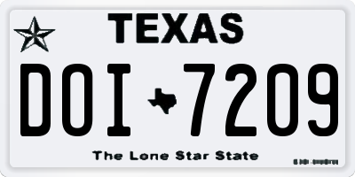 TX license plate DOI7209
