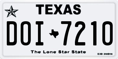 TX license plate DOI7210