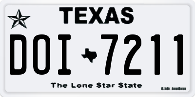 TX license plate DOI7211