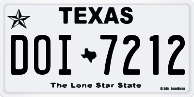 TX license plate DOI7212