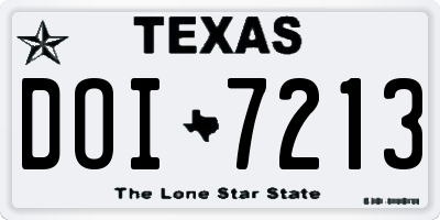 TX license plate DOI7213
