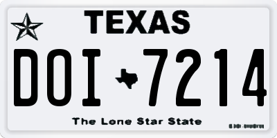 TX license plate DOI7214
