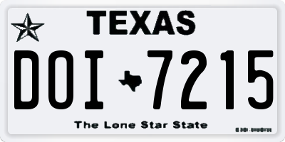 TX license plate DOI7215