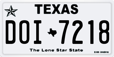 TX license plate DOI7218