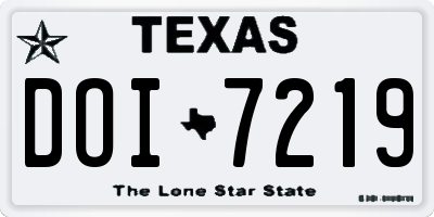 TX license plate DOI7219