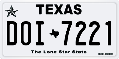 TX license plate DOI7221