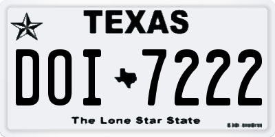 TX license plate DOI7222