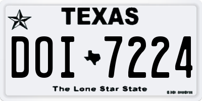 TX license plate DOI7224