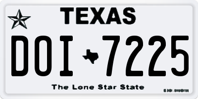 TX license plate DOI7225