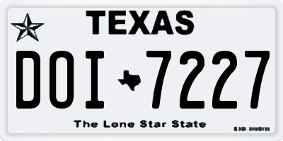 TX license plate DOI7227