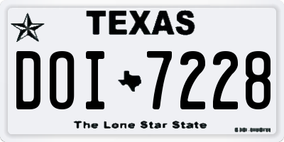 TX license plate DOI7228