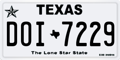 TX license plate DOI7229