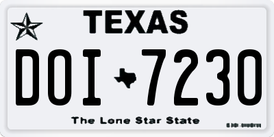 TX license plate DOI7230