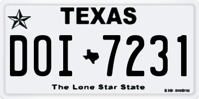 TX license plate DOI7231