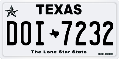 TX license plate DOI7232