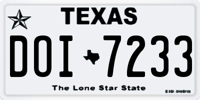 TX license plate DOI7233