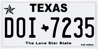 TX license plate DOI7235