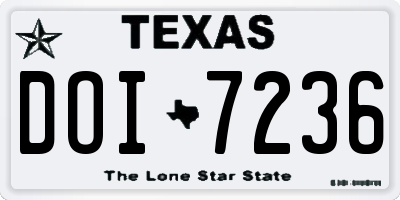 TX license plate DOI7236