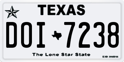 TX license plate DOI7238