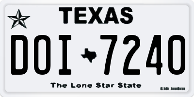 TX license plate DOI7240