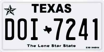 TX license plate DOI7241
