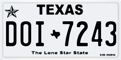 TX license plate DOI7243