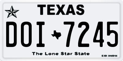 TX license plate DOI7245
