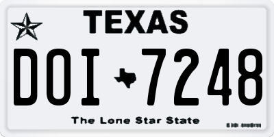 TX license plate DOI7248