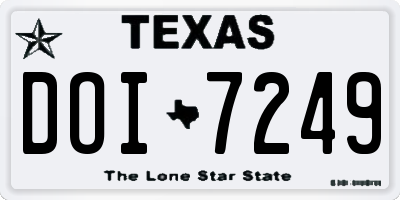 TX license plate DOI7249
