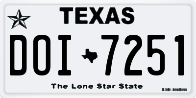 TX license plate DOI7251