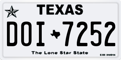 TX license plate DOI7252