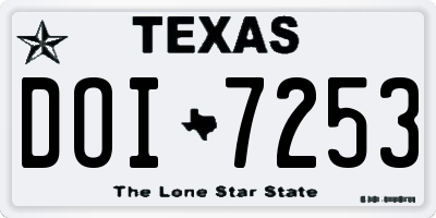 TX license plate DOI7253