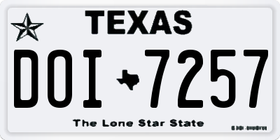 TX license plate DOI7257