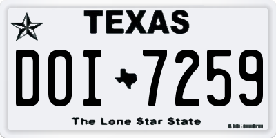 TX license plate DOI7259