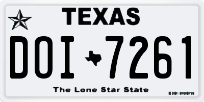 TX license plate DOI7261